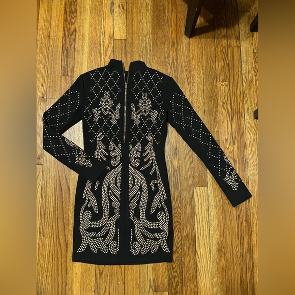 Black Revamped Studded Dress - Picture 4 of 4